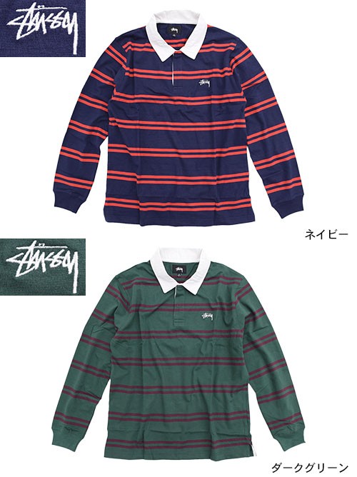 STUSSY ステューシー ポロシャツ 長袖 メンズ Desmond Stripe