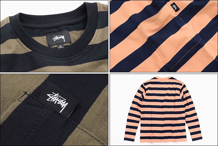 STUSSY ステューシー カットソー 長袖 メンズ Malcolm Stripe