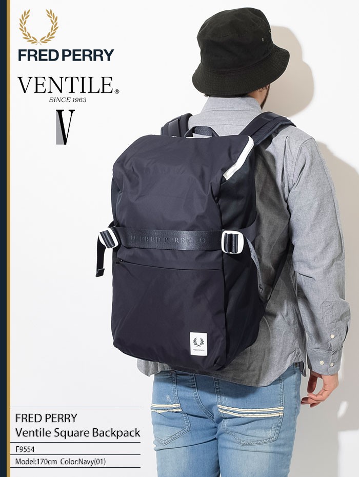 フレッドペリー リュック FRED PERRY ベンタイル スクエア バックパック 日本企画(F9554 Ventile Square  Backpack JAPAN LIMITED デイパック)