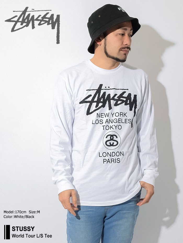 豪華で新しい SS23 STUSSY ステューシー ワールドツアー 黒 Tシャツ XL