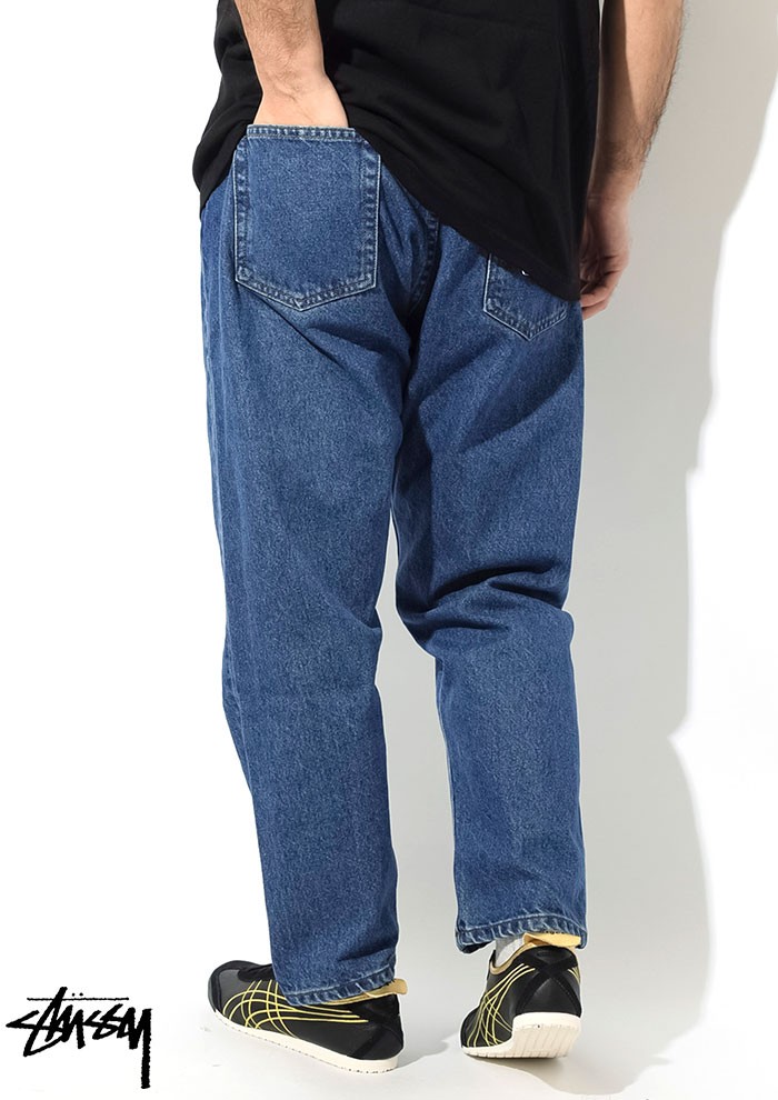 高い素材 STUSSY 刺繍ロゴ 22ss 30 JEANS OL BIG DENIM デニム 