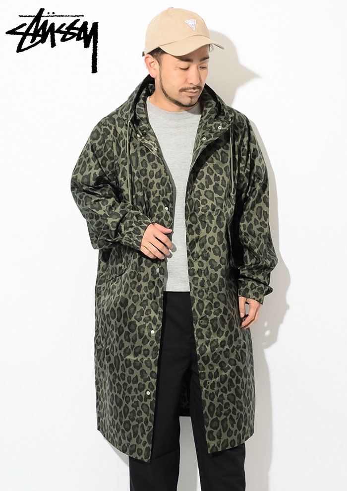 Stussy レオパード ナイロン コーチ ジャケット - メルカリ