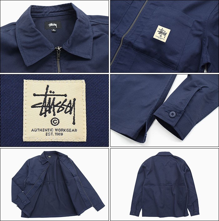 STUSSY ステューシー シャツ 長袖 メンズ Poly Cotton Zip Up