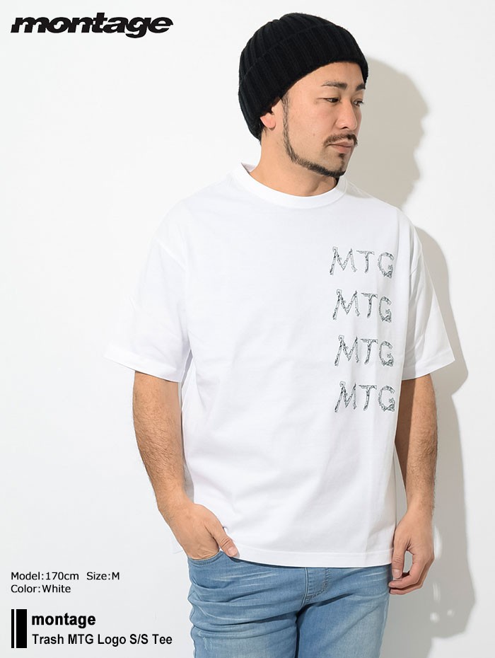 モンタージュ Tシャツ 半袖 montage メンズ トラッシュ MTG ロゴ(Trash MTG Logo S/S Tee ビッグシルエット  カットソー トップス MT-T016)