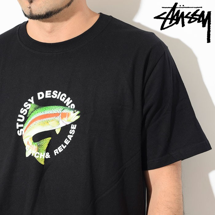 stussy catch&release Tee フィッシングTシャツ 魚 - メルカリ