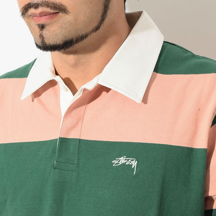 STUSSY ステューシー ポロシャツ 長袖 メンズ Ralphie Stripe