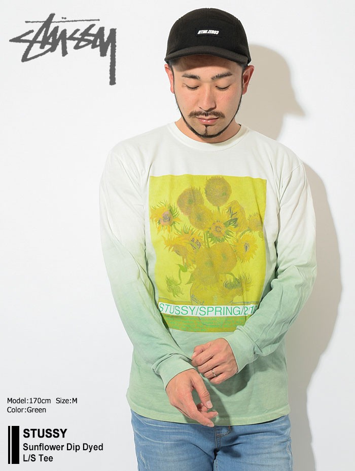 ステューシー Tシャツ 長袖 STUSSY メンズ Sunflower Dip Dyed(stussy