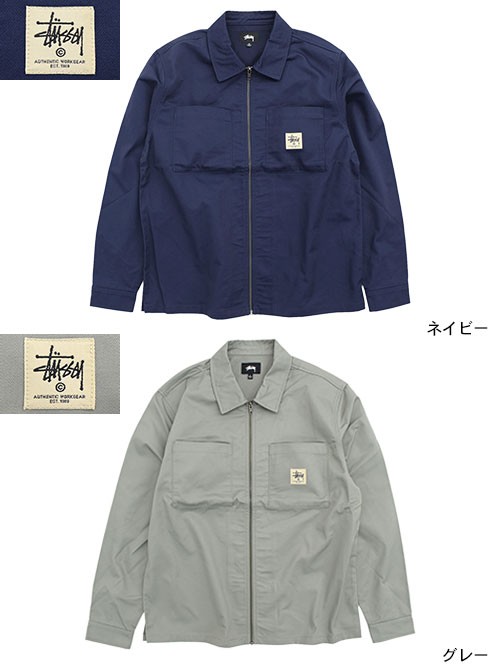 ステューシー シャツ 長袖 STUSSY メンズ Poly Cotton Zip Up(stussy 