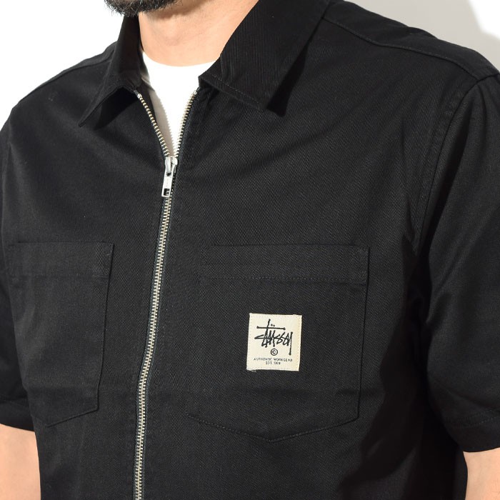 ステューシー シャツ 半袖 STUSSY メンズ Full Zip Work(stussy shirt