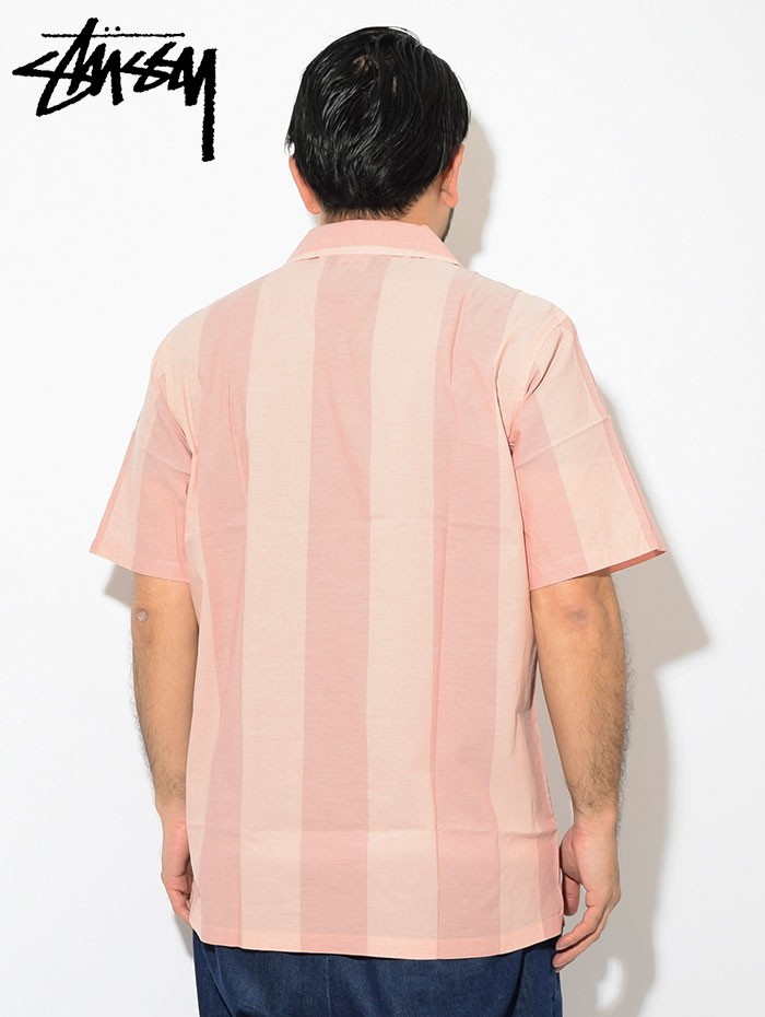 トップス stussy classic stripe shirt Stussy Classic Striped Cotton Linen Shirt White Men's - SS24
