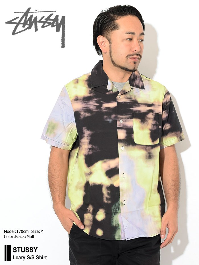 ステューシー シャツ 半袖 STUSSY メンズ Leary(stussy shirt オープンカラーシャツ タイダイ柄 トップス 男性用  1110052 USAモデル 正規)