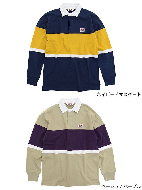 BEN DAVIS（ベンデイビス） ポロシャツ 長袖 メンズ カラー ブロック