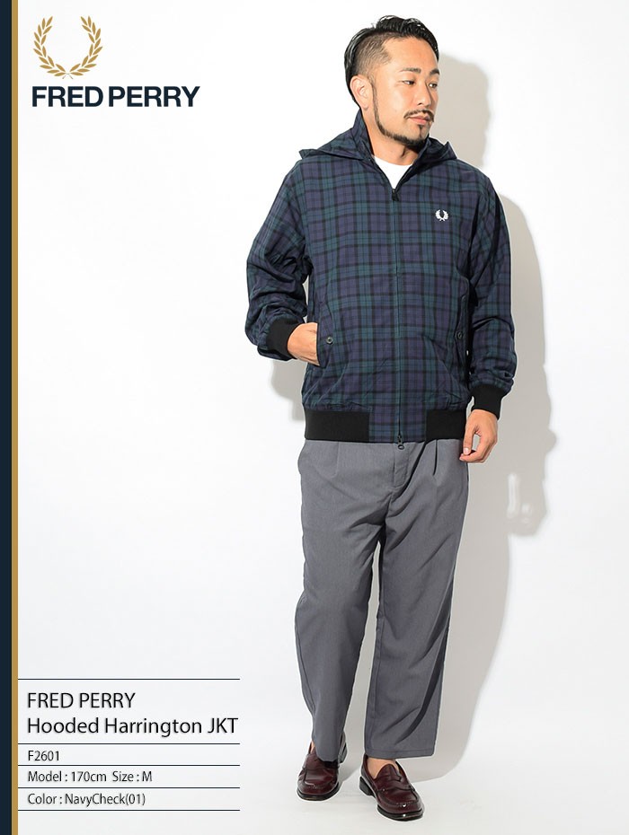 フレッドペリー ジャケット FRED PERRY メンズ フーデッド ハリントン