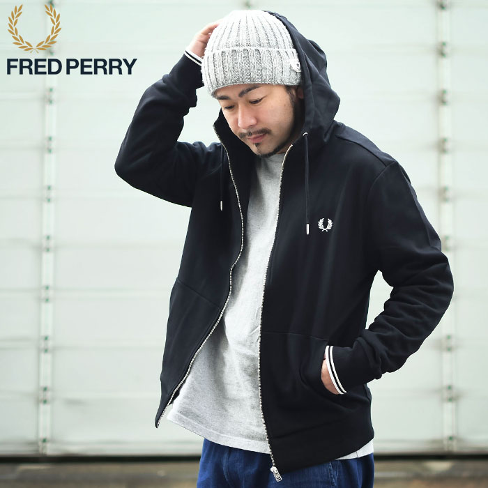 フレッドペリー パーカー ジップアップ FRED PERRY メンズ スルー