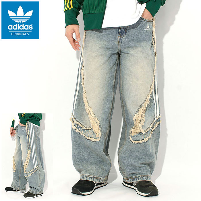 addidas originals デニム　トラックパンツ　インディゴ　ジーパン adidas Originals アディダス パンツ メンズ チームガイスト ワイド