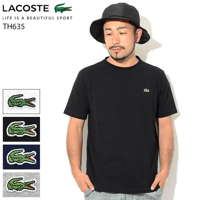 【LC25SS315】LACOSTE メンズクルーネックTシャツ TH9582 LACOSTE ラコステ メンズクルーネックTシャツ TH9582 ブラック