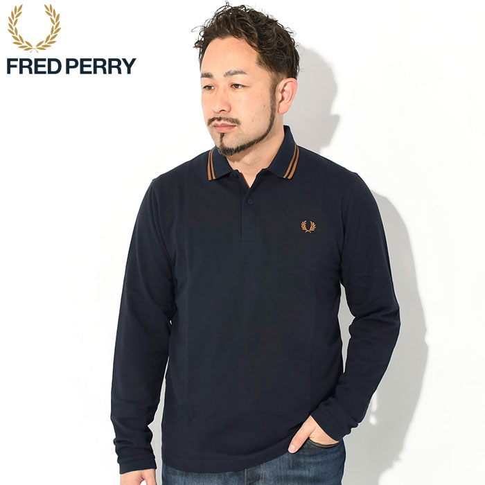 フレッドペリー ポロシャツ 長袖 FRED PERRY メンズ M1212 イングランド ツイン ティップド ( M1212 England Twin  Tipped L/S Polo Shirt 英国製 鹿の子 )