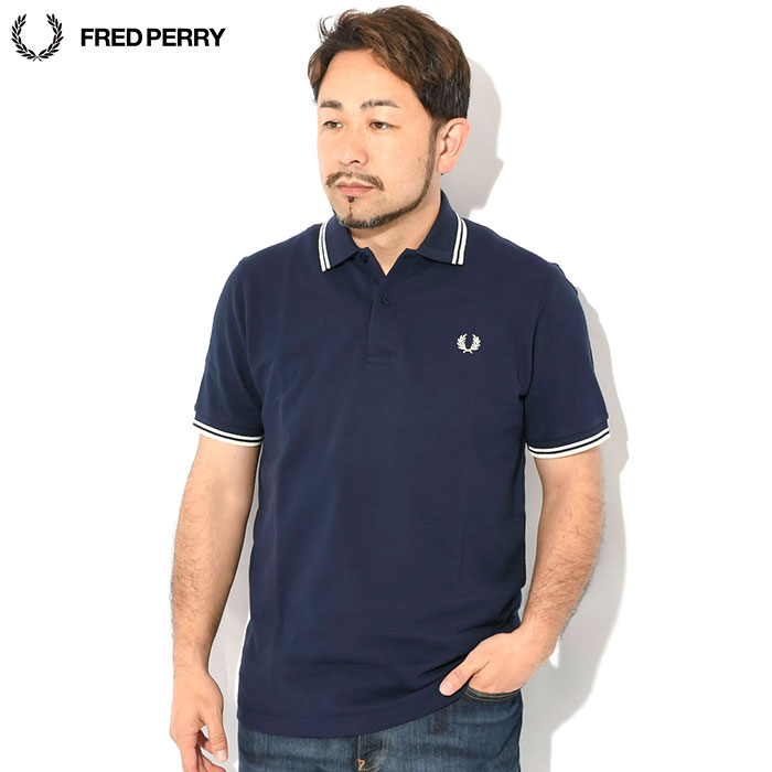 フレッドペリー ネイビー ポロシャツ Sサイズ アイス M12N FRED PERRY（フレッドペリー） ポロシャツ 英国製 半袖 メンズ M12
