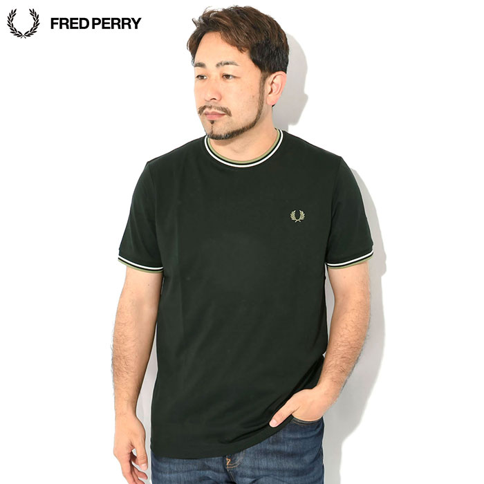 即発 フレッドペリー ツインティップライン Tシャツ M1588 半袖 FRED PERRY フレッドペリー ツインティップラインTシャツ M1588