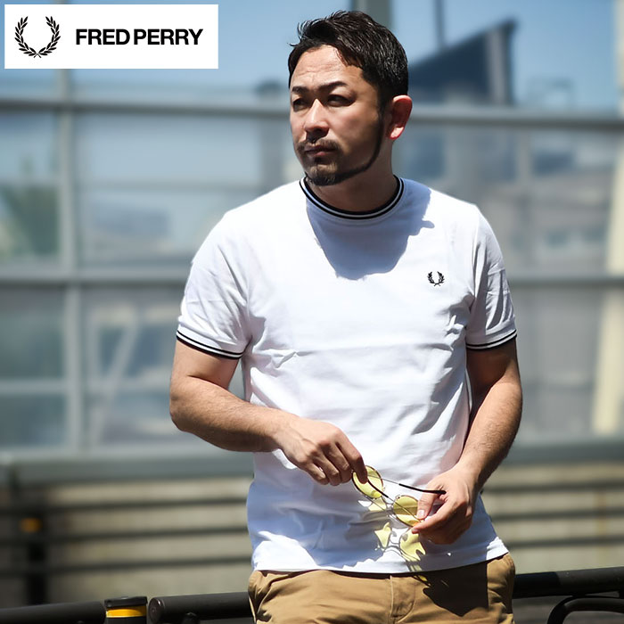 Tシャツ・カットソー FRED PERRY Men T Shirts M1588 100 White FRED PERRY フレッドペリー Tシャツ 半袖 メンズ ツイン
