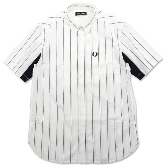 フレッドペリー シャツ 半袖 FRED PERRY メンズ ファイン ストライプ ( M1667 Fine Stripe S/S Shirt  ボタンダウン カジュアルシャツ )