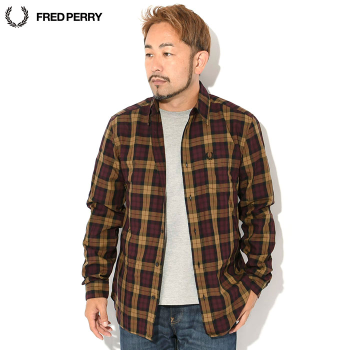 FRED PERRY（フレッドペリー） シャツ 長袖 メンズ タータン ツイル