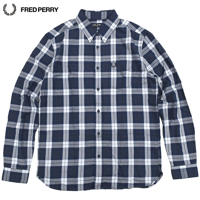 FRED PERRY（フレッドペリー） シャツ 長袖 メンズ タータン ツイル