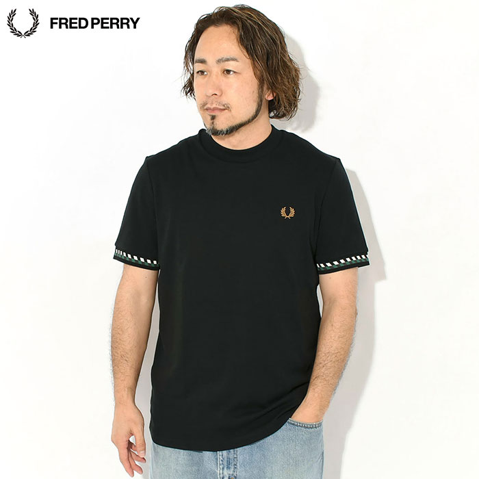 FRED PERRY（フレッドペリー） Tシャツ 半袖 メンズ ジャカード カフ