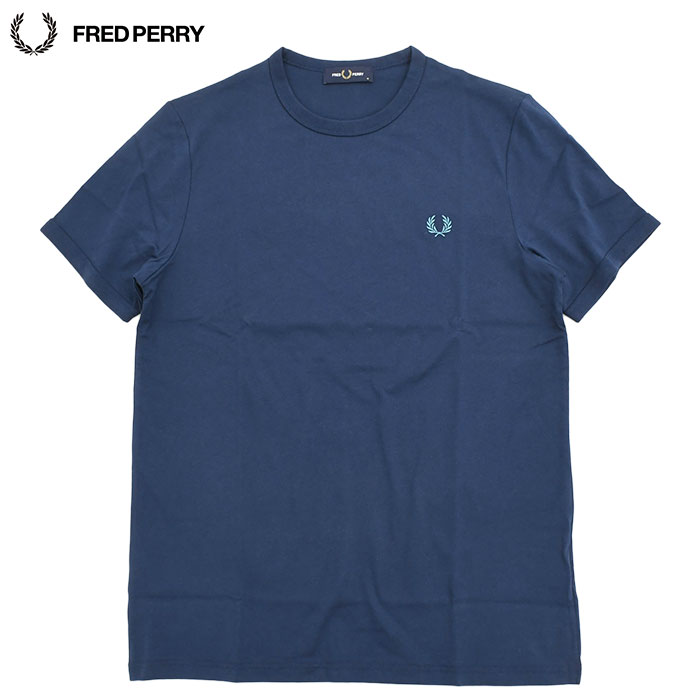 Fre Perryネイビー リブ付き Tシャツ 半袖 FRED PERRY（フレッドペリー） tシャツ 新色先行予約受付中／Twin