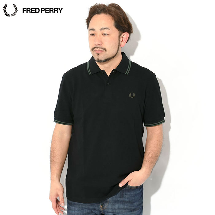 Fred Perry ブラック ポロシャツ 半袖 FRED PERRY（フレッドペリー） ポロシャツ 半袖 メンズ ツイン