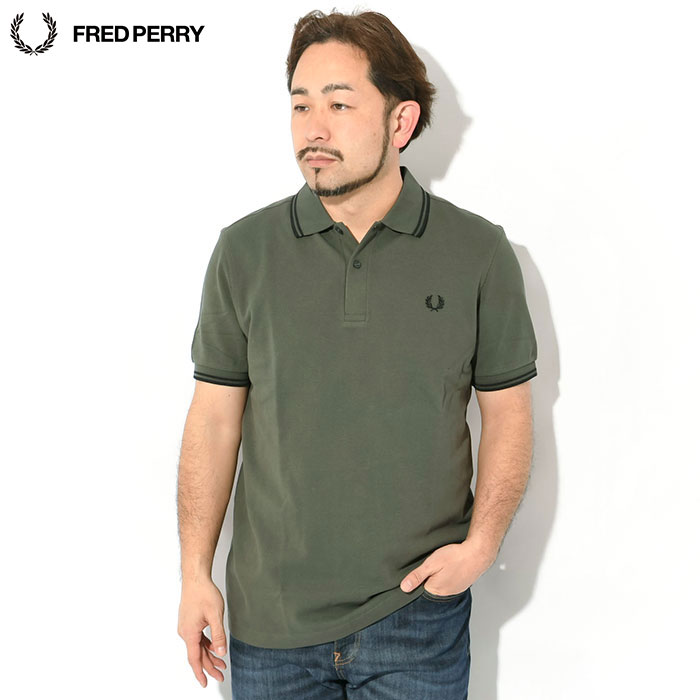 KITH オリーブ ポロシャツ Lサイズ FRED PERRY（フレッドペリー） ポロシャツ 半袖 メンズ ツイン