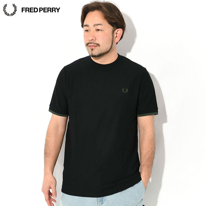 [新品]FRED PERRY ネイビー 半袖Tシャツ10 Tipped Pique T-Shirt(10 608：NAVY): | FRED PERRY JAPAN