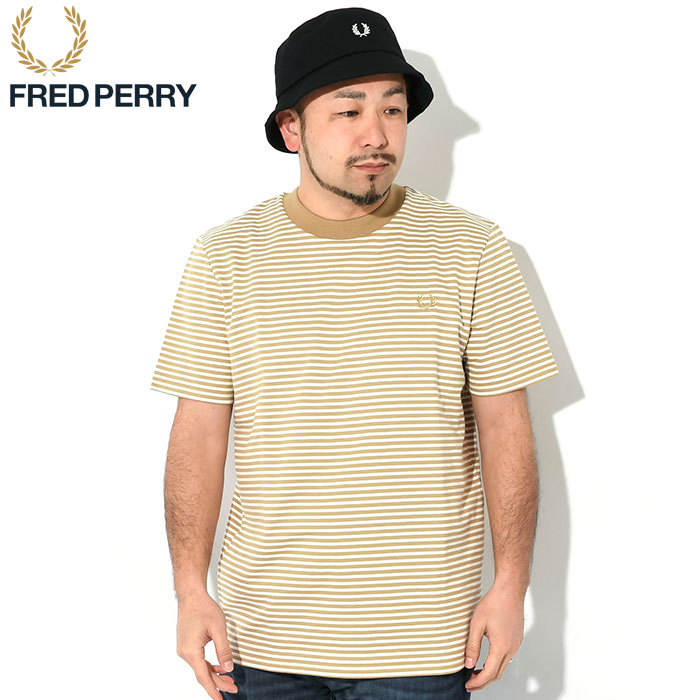 フレッドペリー Tシャツ 半袖 FRED PERRY メンズ ファイン ストライプ ヘビー ウエイト...