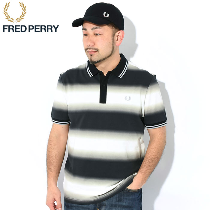 フレッドペリー ポロシャツ 半袖 FRED PERRY メンズ ストライプ グラフィック FP ( M7755 Stripe Graphic FP S/S Polo Shirt ポロ トップス )｜icefield｜02