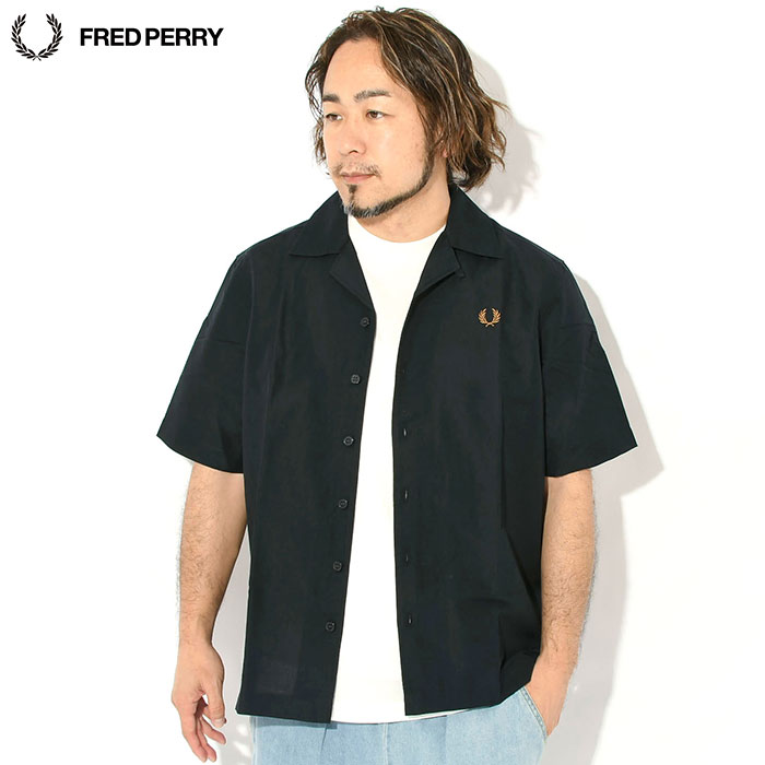 FRED PERRY（フレッドペリー） シャツ 半袖 メンズ リネン ブレンド