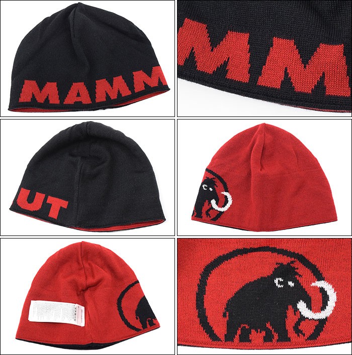 マムート ニット帽 MAMMUT マムート リバーシブル ロゴ ビーニー