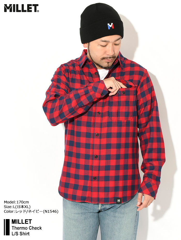 MILLET（ミレー） シャツ 長袖 メンズ サーモ チェック ( Thermo Check