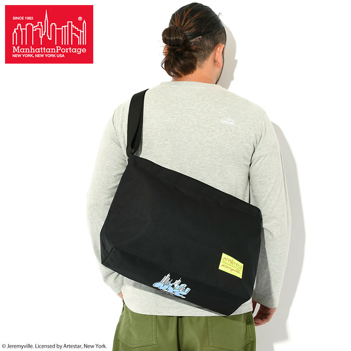 マンハッタンポーテージ ショルダーバッグ Manhattan Portage ジェレミーヴィル NYC プリント クリアビュー ブラック/イエロー コラボ(MP1482LVLJVNYC)