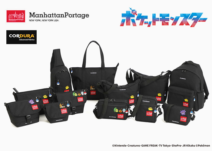 マンハッタンポーテージ Manhattan Portage ナイロンメッセンジャーバッグ ポケモン [MP1602FZPPKMN25 SS26] NYLON MESSENGER BAG (XXXS) FZP メンズ・レディース ポケットモンスター ミニショルダー ブラック 正規取扱店 Manhattan Portage（マンハッタンポーテージ） メッセンジャーバッグ