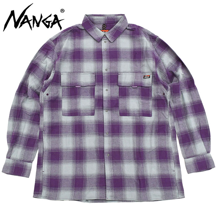 NANGA（ナンガ） シャツ 長袖 メンズ オンブレ チェック ダブル