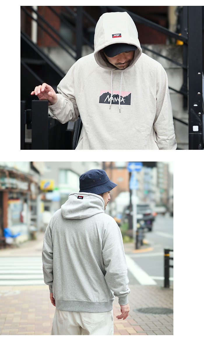 NANGA ナンガ ECO HYBRID BOX LOGO SWEAT HOODIE エコ