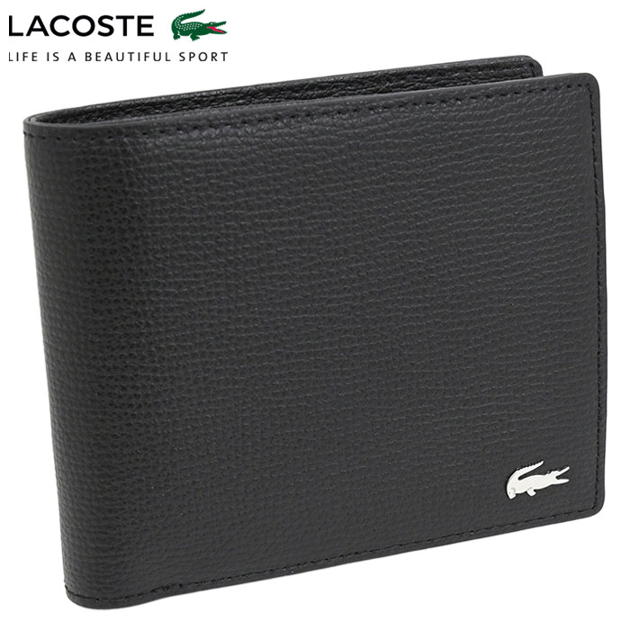 LACOSTE ラコステ　中古 子牛皮小さい財布 カード財布 LACOSTE】DAILY CITY Zipper Coin Wallet_BLACK～ミニ財布 (LACOSTE