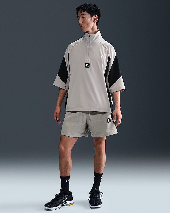 NIKE ナイキ シャツ 半袖 メンズ エア ハーフ ジップ グレージュ