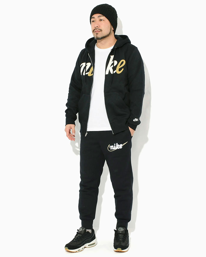 ナイキ　NIKE ブラック 刺繍ロゴ　スウォッシュ　ストレートカットパンツ　R ナイキ NIKE ブラック 刺繍ロゴ スウォッシュ ストレートカットパンツ