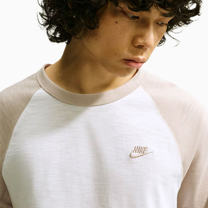 00s NIKE ゴツナイキ ラグランT 七分袖 SIZE XLバイカラー NIKE（ナイキ） ラグラン 七分袖 メンズ クラブ ホワイト/ベージュ