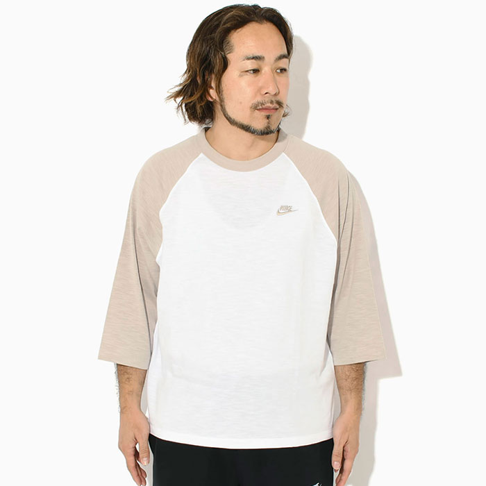 NIKE（ナイキ） ラグラン 七分袖 メンズ クラブ ホワイト/ベージュ