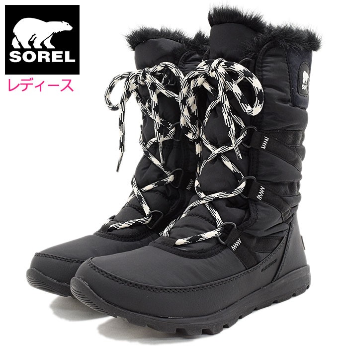 ソレル ブーツ SOREL レディース 女性用 ウィットニー トール レース 2 Black ウィメンズ ( WHITNEY TALL LACE II  防水 NL3085-010 )