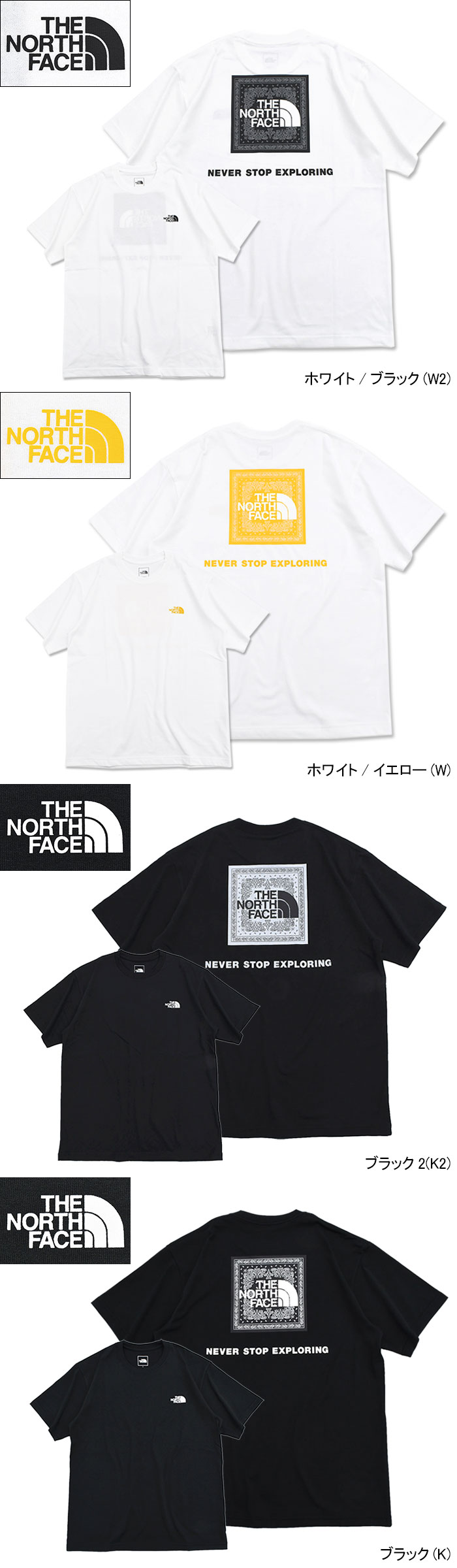 THE NORTH FACEザ ノースフェイスのTシャツ Bandana Square Logo05