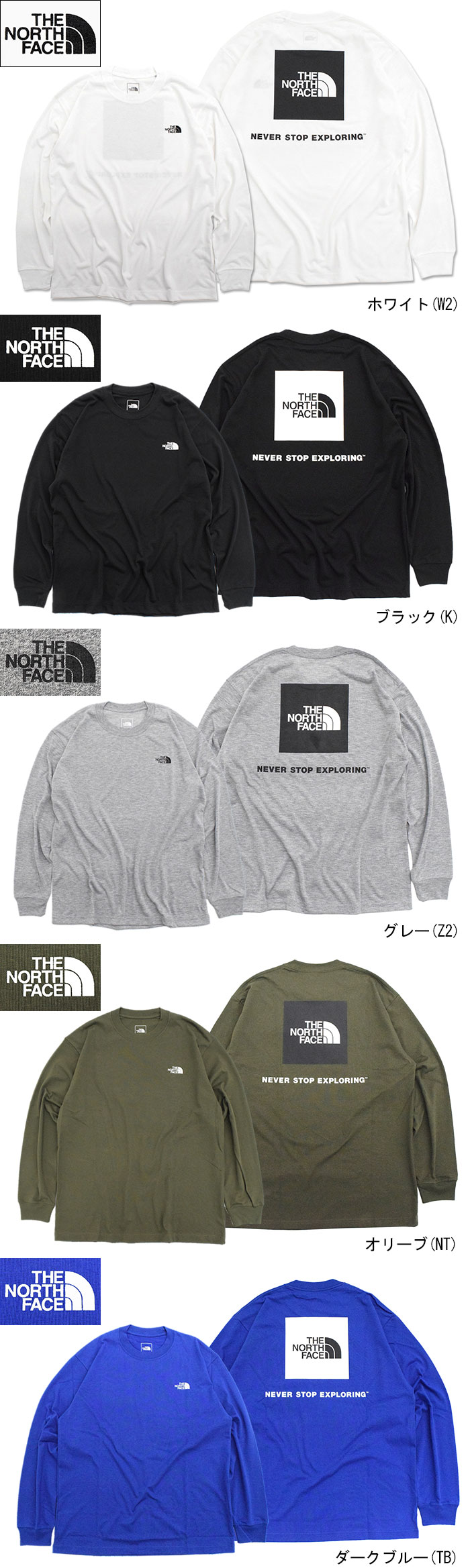 THE NORTH FACEザ ノースフェイスのTシャツ Back Square Logo09