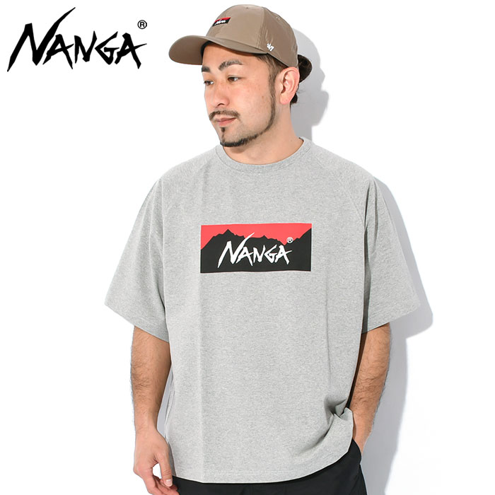 ナンガ Tシャツ 半袖 NANGA メンズ エコ ハイブリット ボックス ロゴ